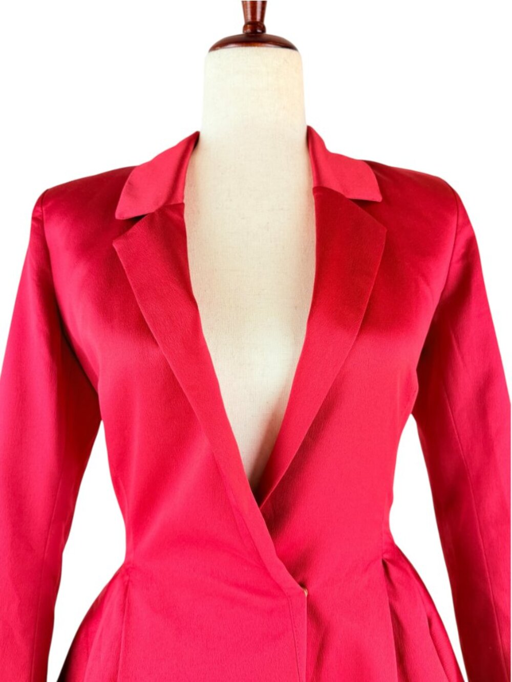 HOUSE OF CB Red Simoneta Satin Tailored Blazer Mini Dress Size XS - Picture 8 of 11